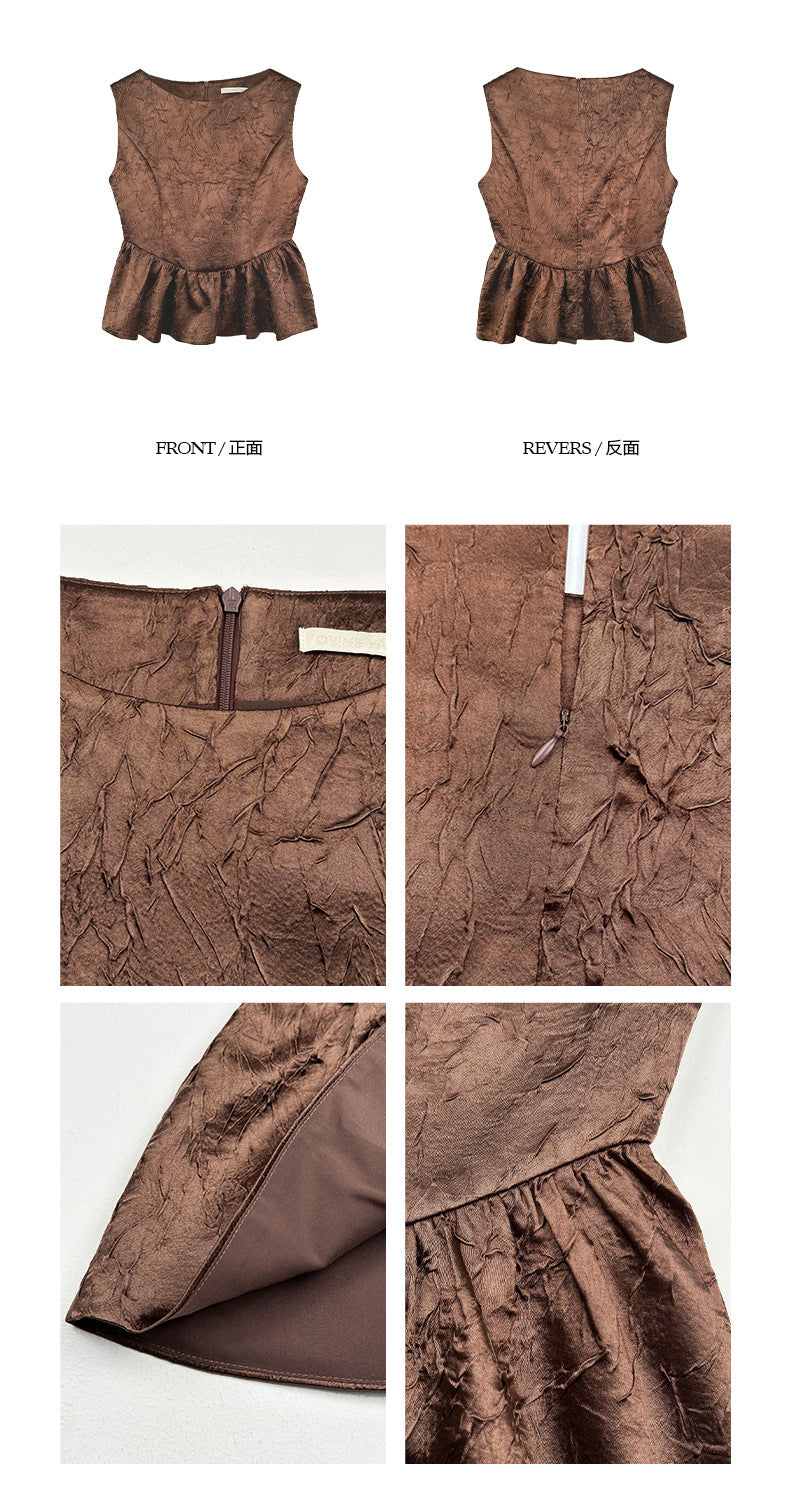 ツイード ノースリーブ トップス