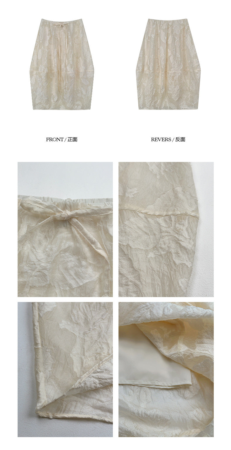 花柄　レース刺繍 ボーリュームスカート