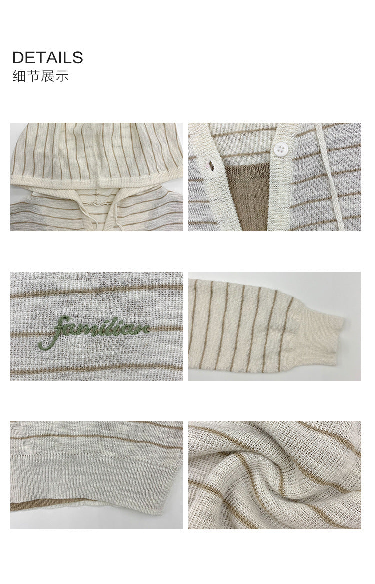 ストライプ レイヤード ニットトップス