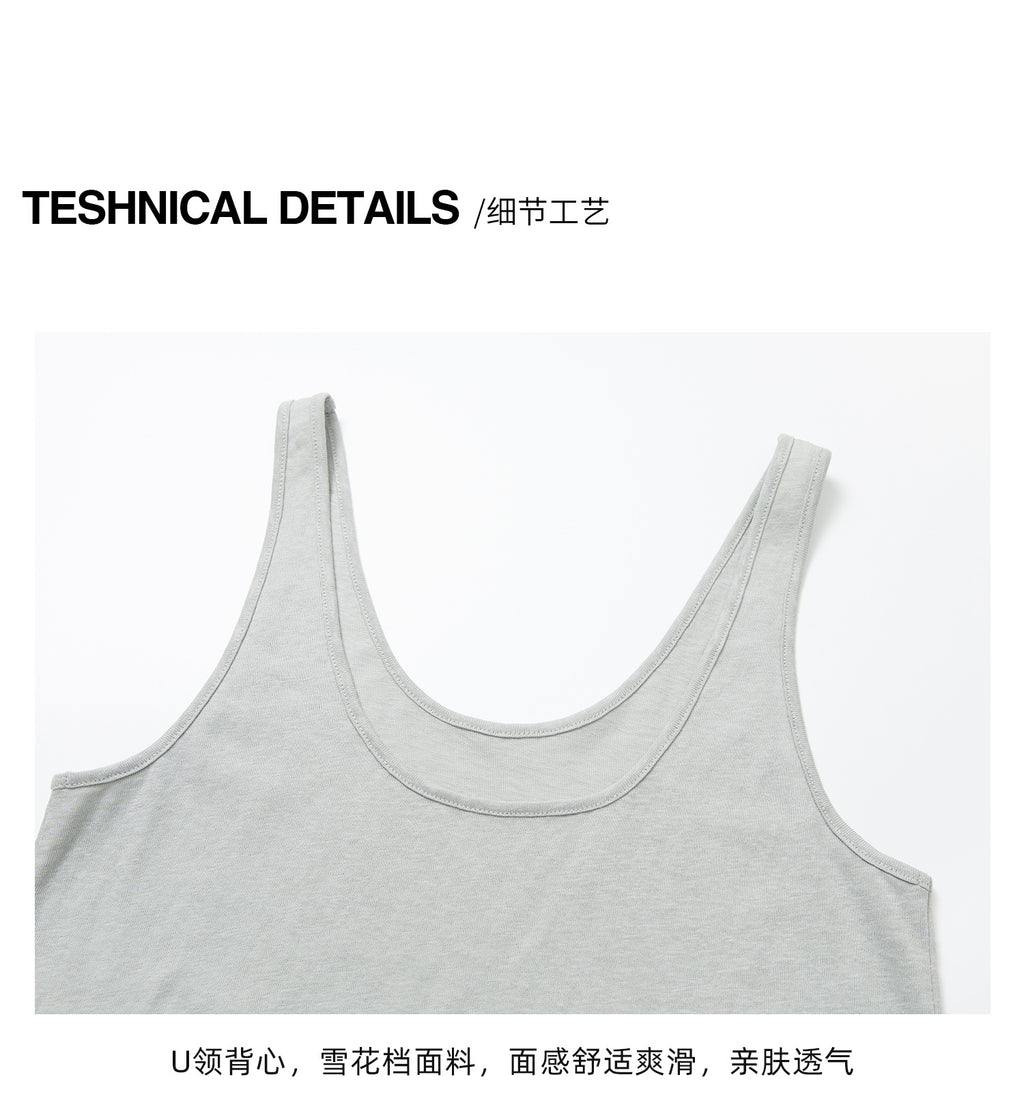 ペーパータッチ Uネック タンクトップ