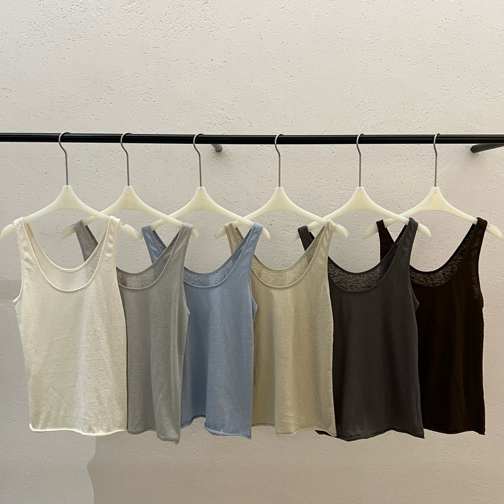 ペーパータッチ Uネック タンクトップ