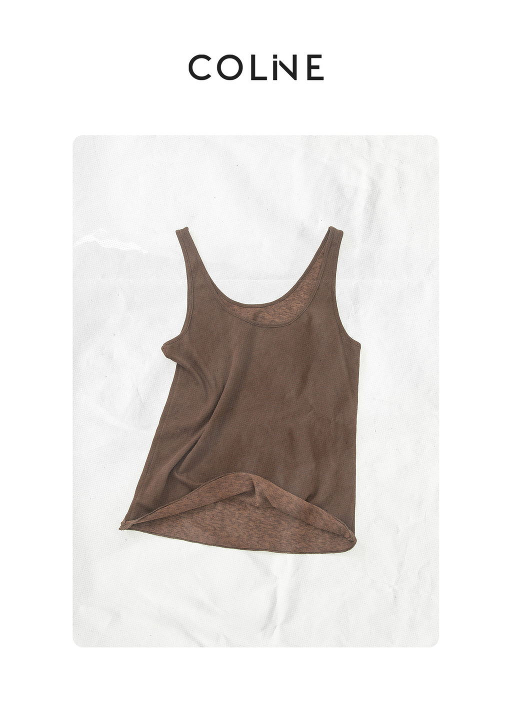 ペーパータッチ Uネック タンクトップ