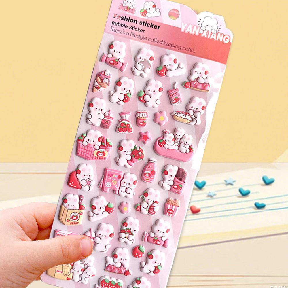 可愛い動物シール ぷくぷくシール 柔らかい ネコ イヌ パンダ 多色