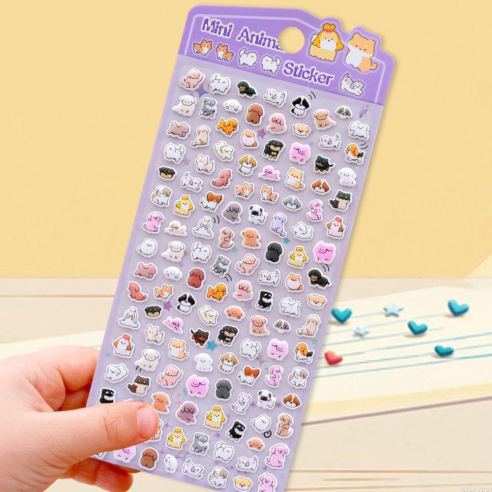 可愛い動物シール ぷくぷくシール 柔らかい ネコ イヌ パンダ 多色